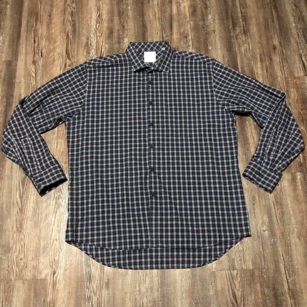 Billy Reid Shirt Men's XXL Button Down Standard Cut Plaid Business Casual Office